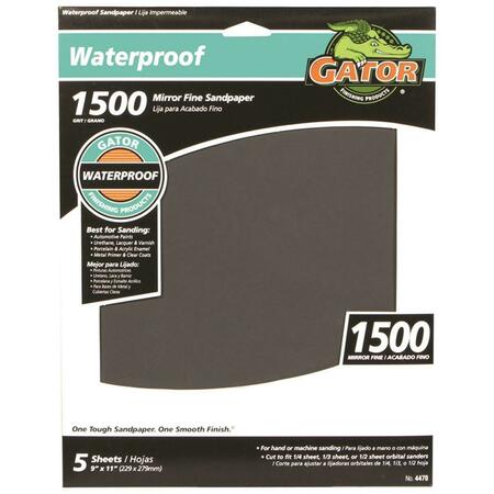 ALI Waterproof Sanding Sheet, 9 x 11 in., 1500 Grit 690941